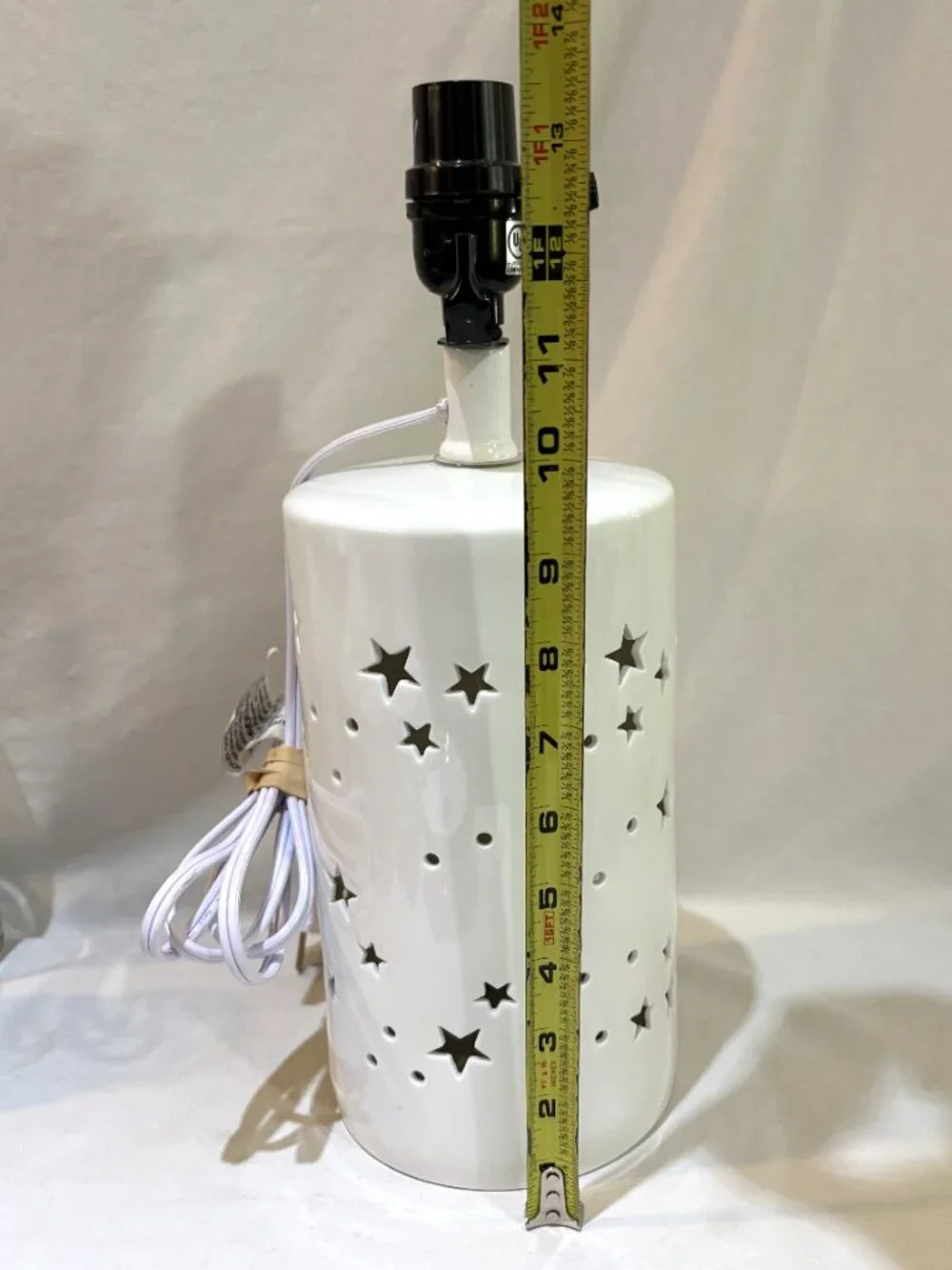 White Porcelain Starry Sky Cut-out Nightstand Lamp Nursery Night Light
